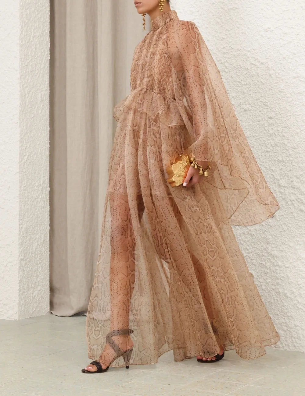 Memento Smocked Flutter Dress