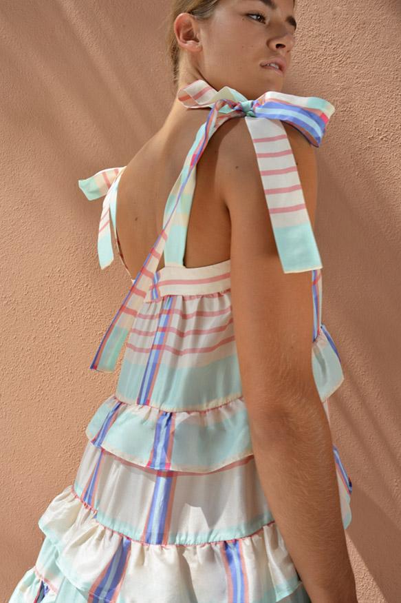 EMILY TEIRED MAXI DRESS PICNIC STRIPE