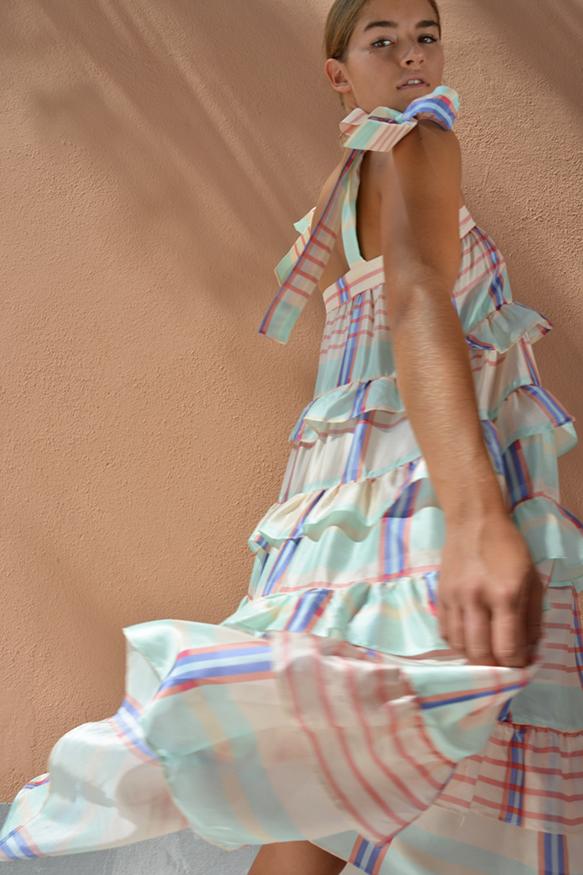 EMILY TEIRED MAXI DRESS PICNIC STRIPE