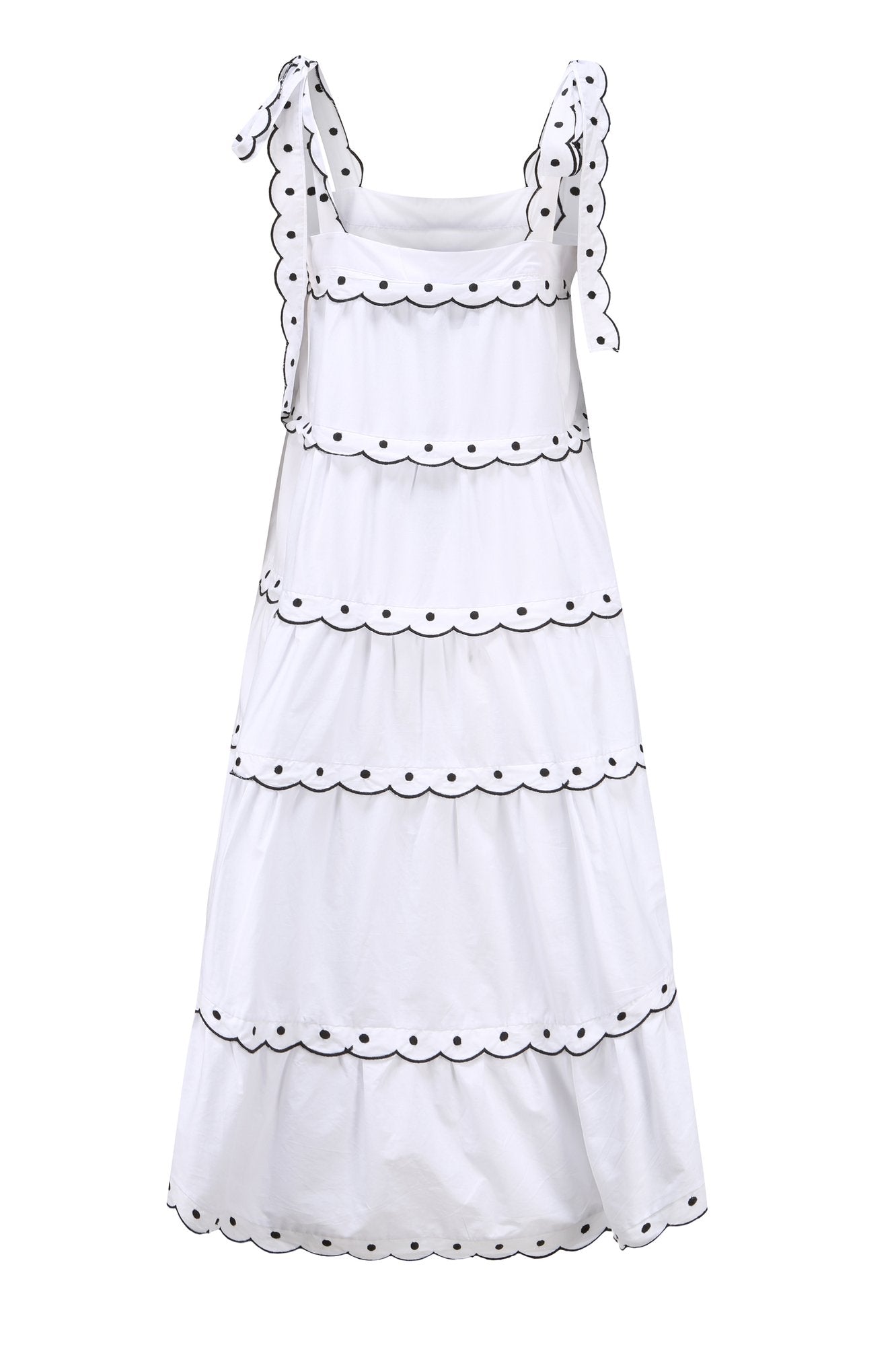 EMILY TEIRED SCALLOP MAXI DRESS