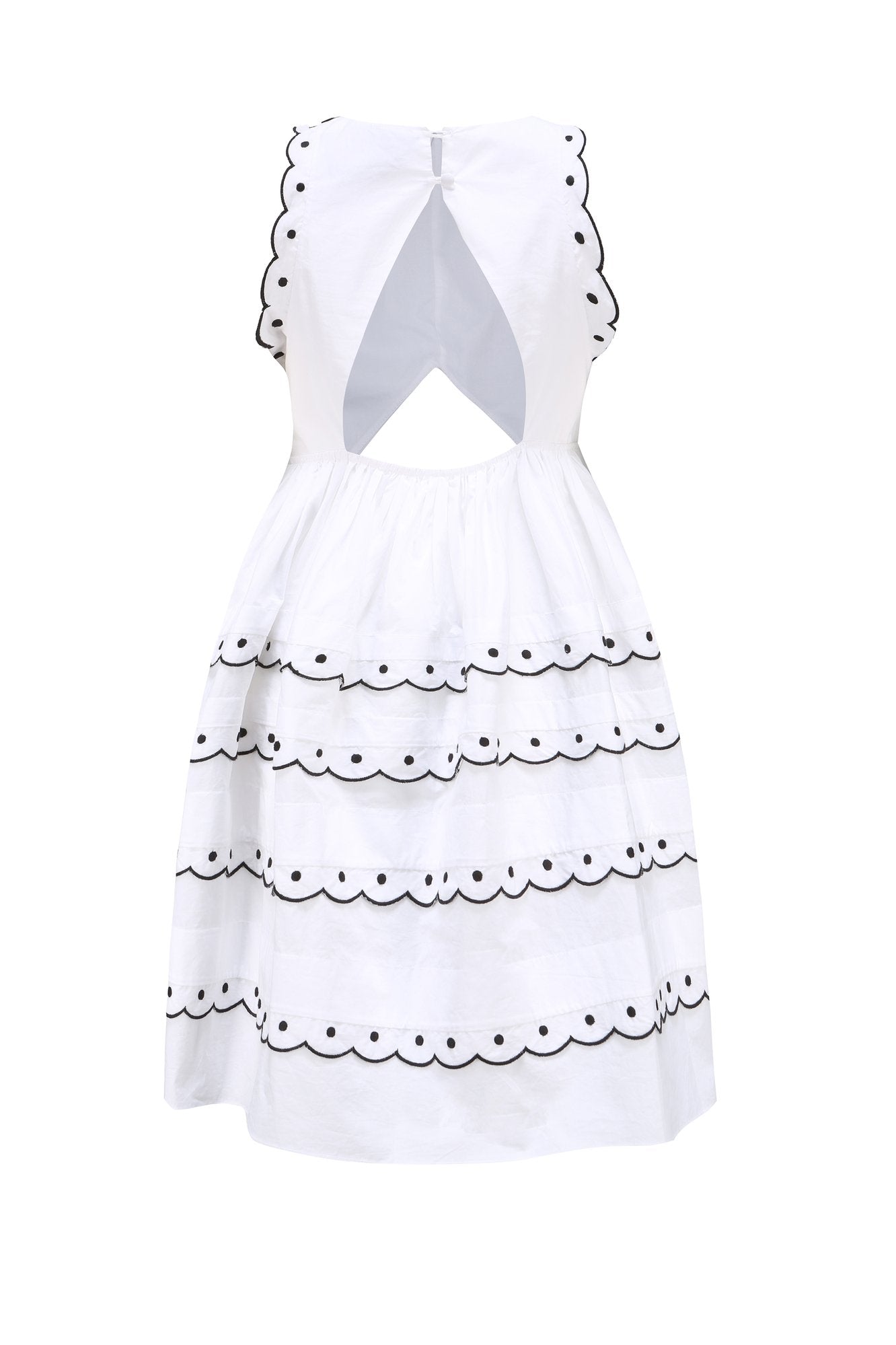 LAURA SCALLOP MINI DRESS WHITE