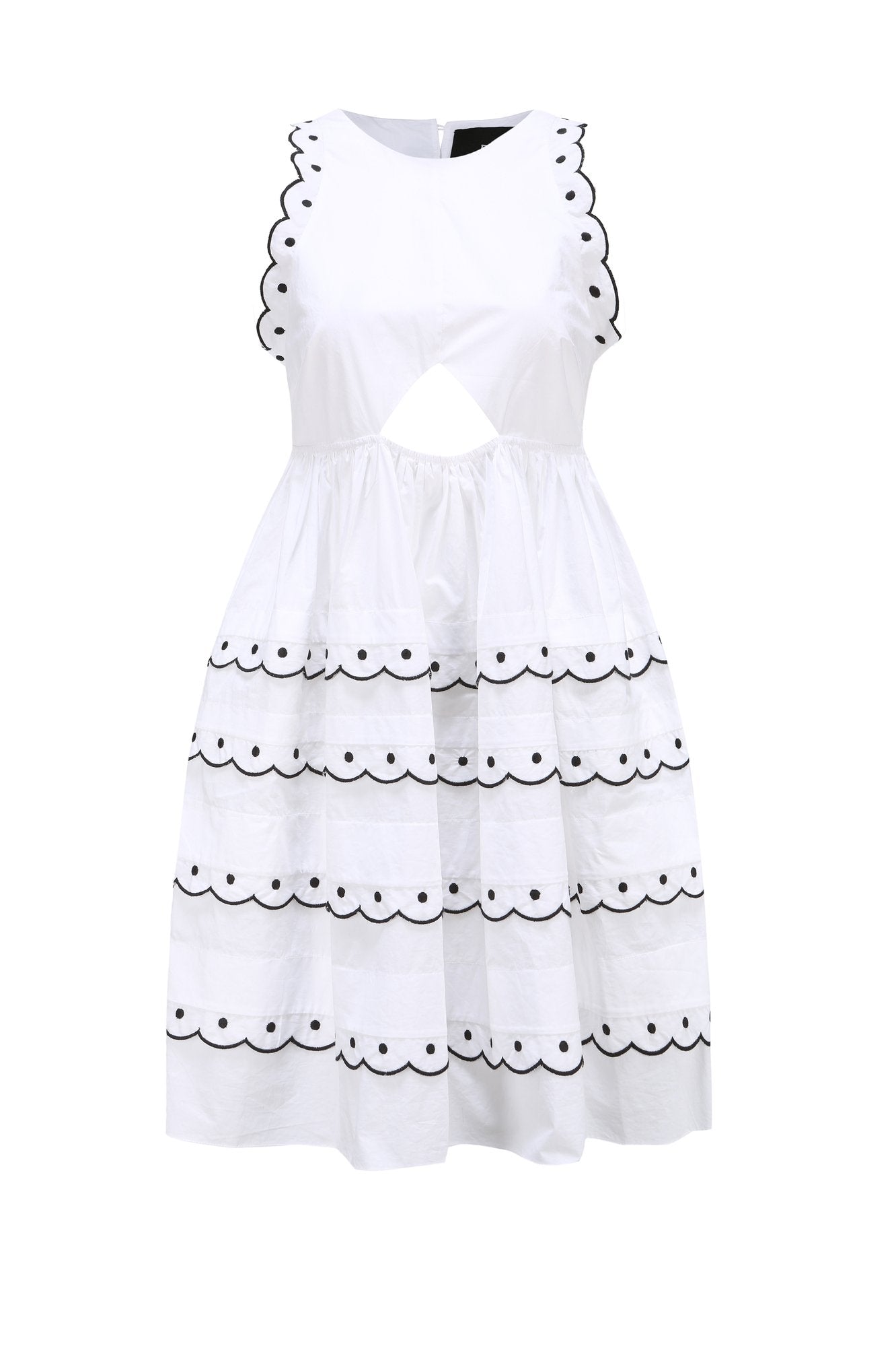 LAURA SCALLOP MINI DRESS WHITE