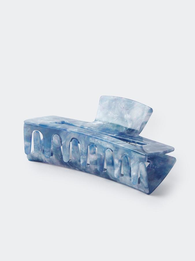 HAIR CLIP - BLU MARBLE