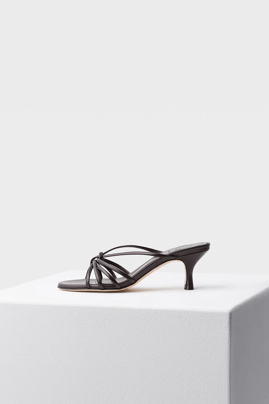 VANIA KNOTTED HEEL - BLACK